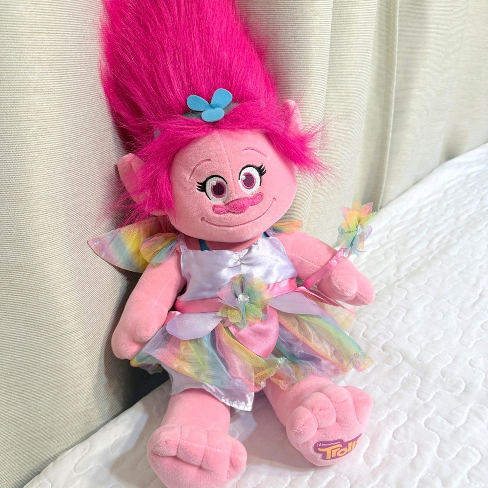 Trolls Poppy PINK Plush TOY 24in in Build-A-Bear Rainbow Fairy Princess COSTUME